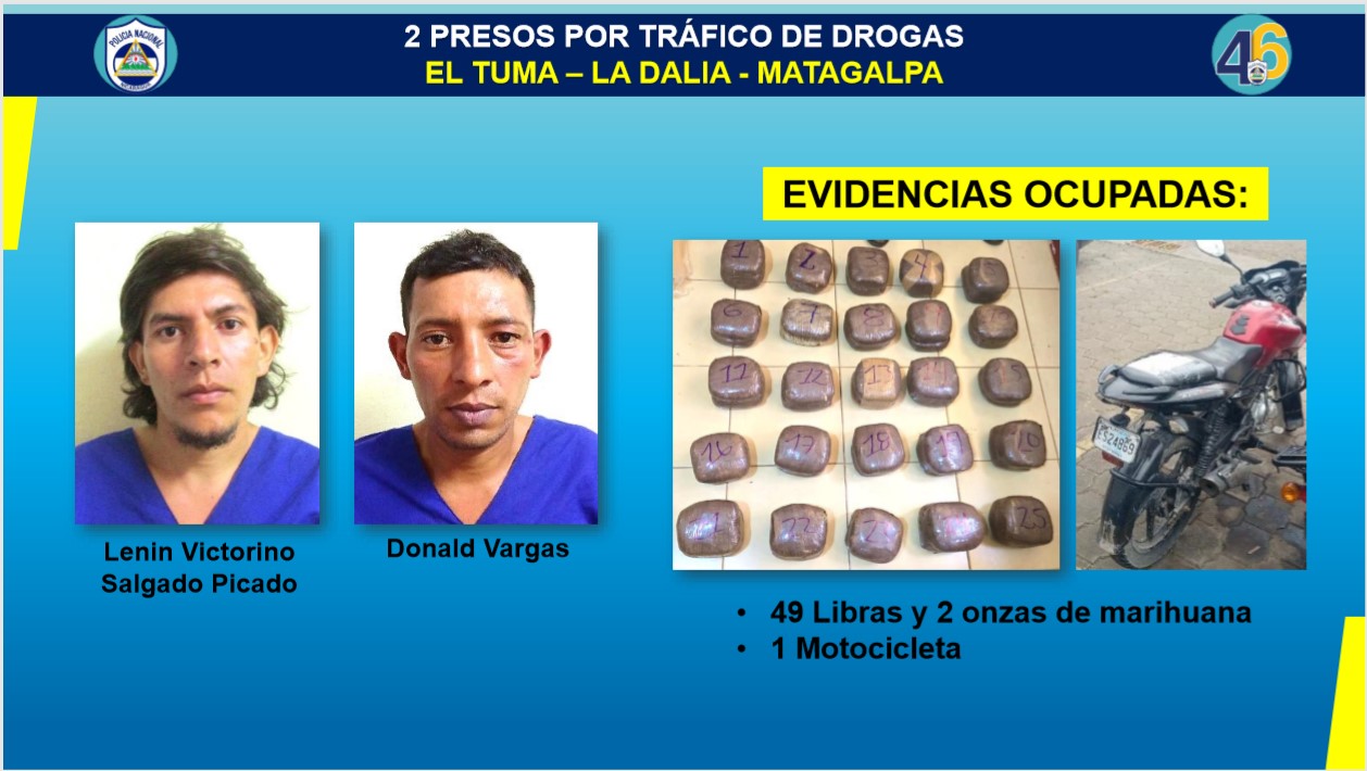 Se incautan 110 libras de marihuana en Nicaragua en una semana
