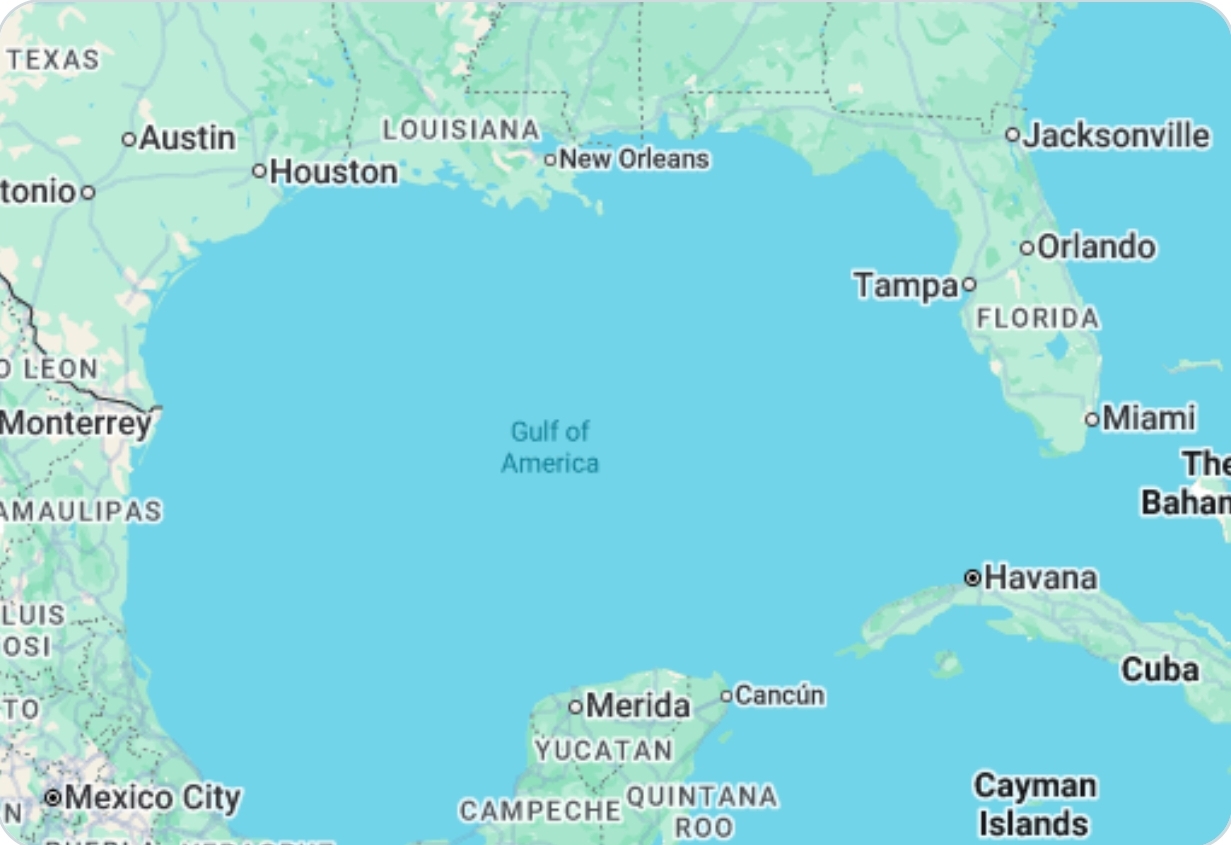 Google renombra el golfo de México como golfo de América en sus mapas en EEUU