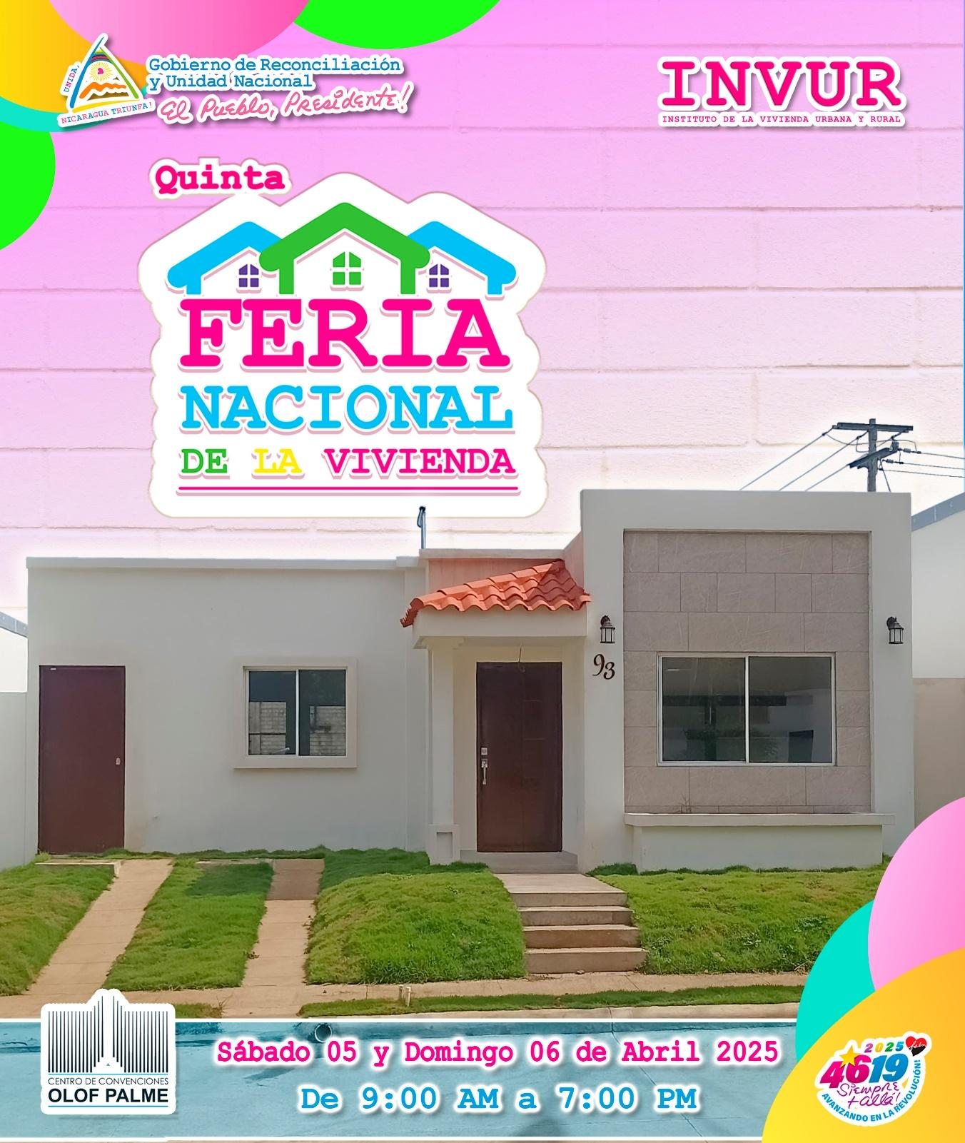 INVUR anuncia la Quinta Feria Nacional de la Vivienda el 5 y 6 de abril