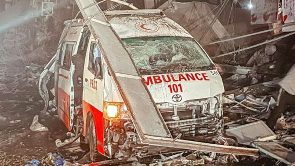Israel disparado contra ambulancias y bomberos