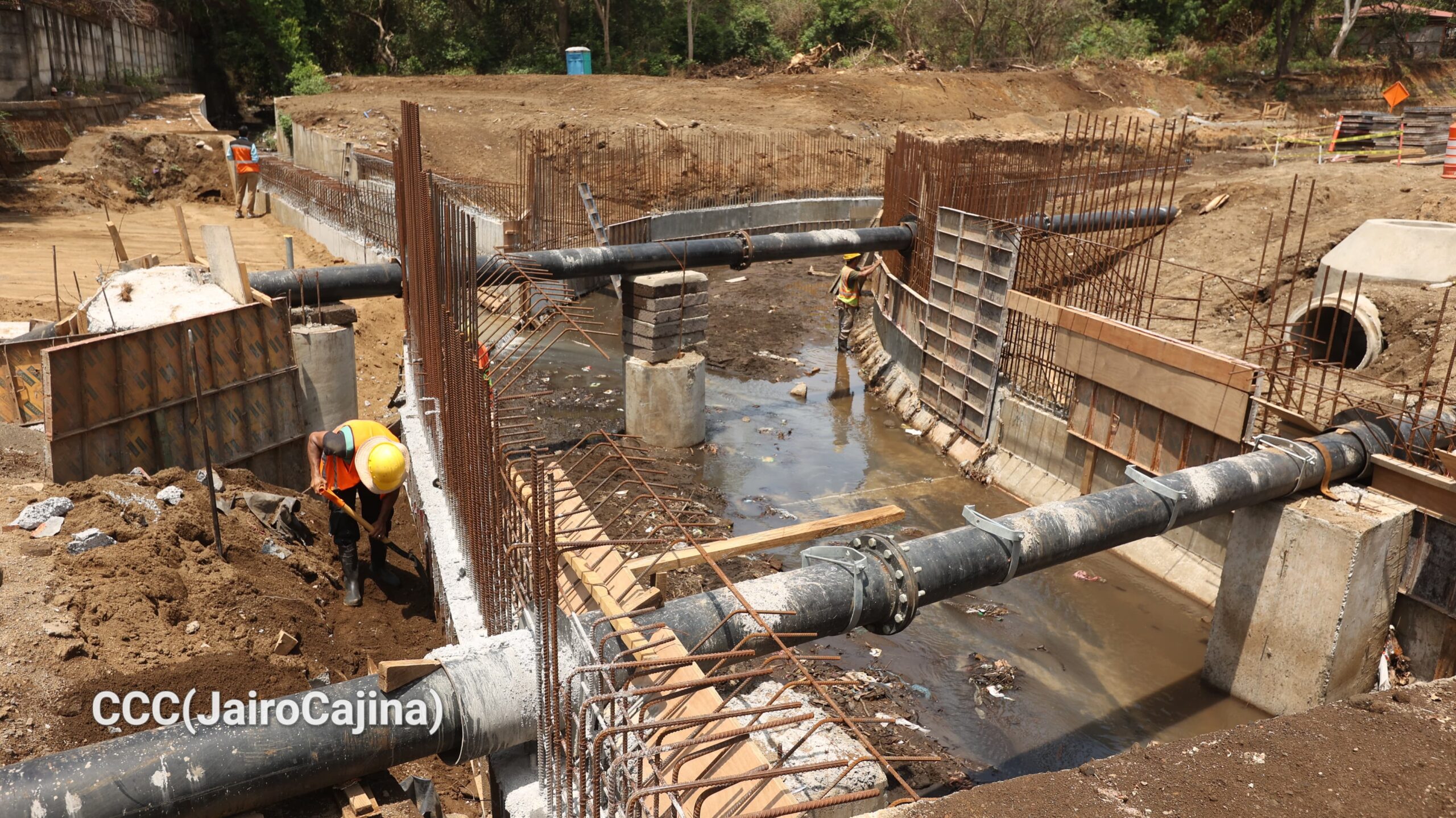 Supervisan avance de obras de drenaje que permitirán mitigar las inundaciones en Managua