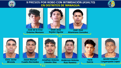 Plan policial contra la delincuencia deja a 23 sujetos detenidos en Nicaragua