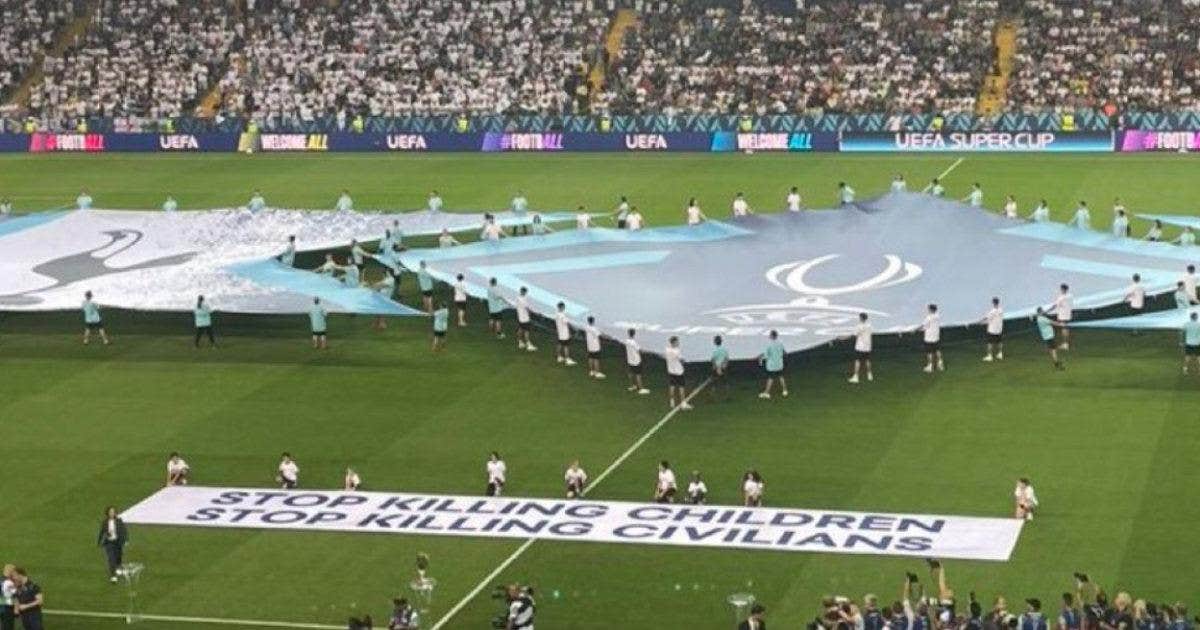 La UEFA despliega un rotundo mensaje a Israel en la final de la Supercopa