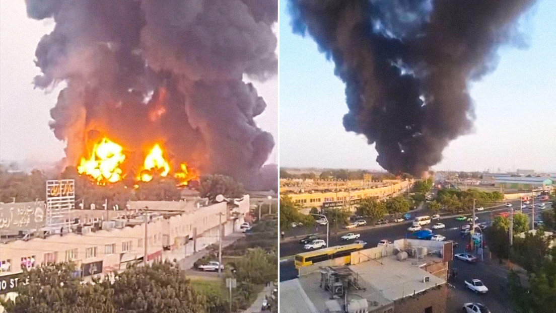 Fuerte incendio en las afueras de la capital de Irán