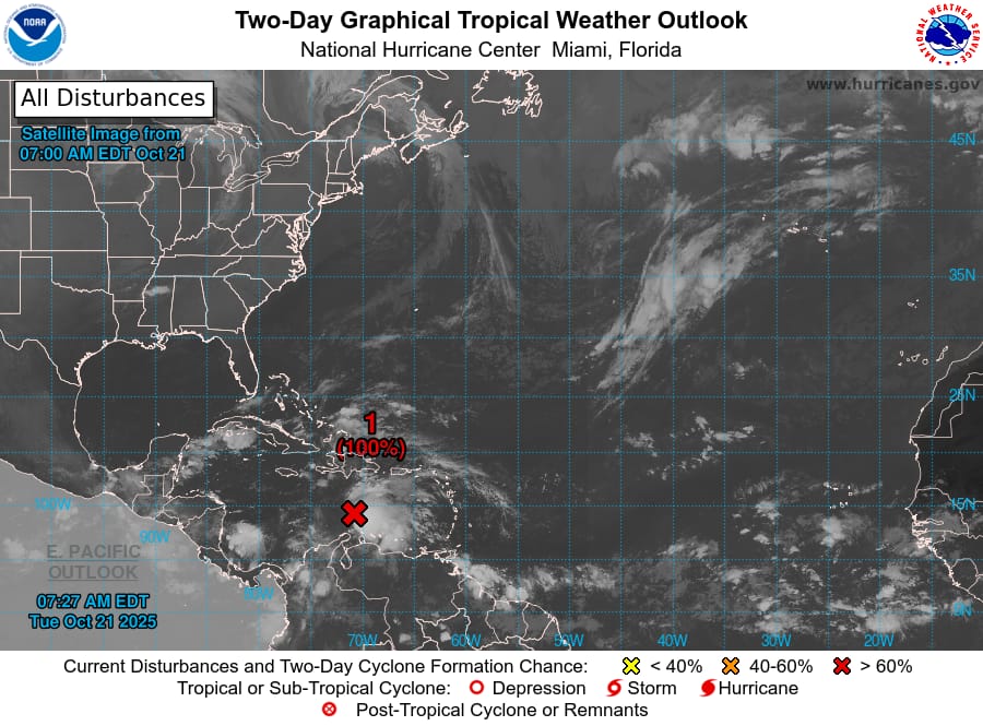 Se forma tormenta tropical Melissa en el Caribe, la que podría convertirse en huracán