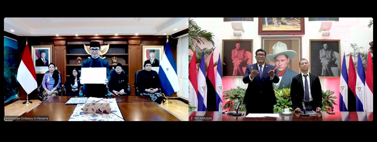 Embajador recurrente de Indonesia ante Nicaragua presenta sus Copias de Estilo a la Cancillería