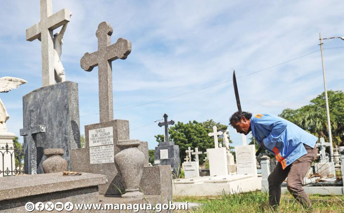 Comuna de Managua avanza en limpieza de los cementerios e implementará un plan de seguridad