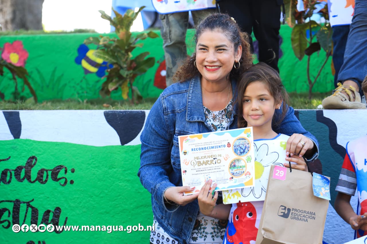 Murales coloridos, de identidad y mensajes positivos son creados por niños en barrio capitalino