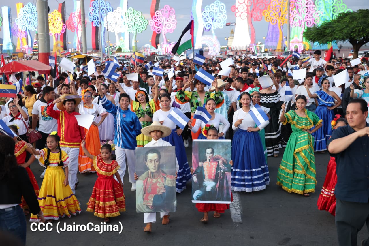 Juventud Sandinista conmemora con caminata el legado del Libertador Simón Bolívar