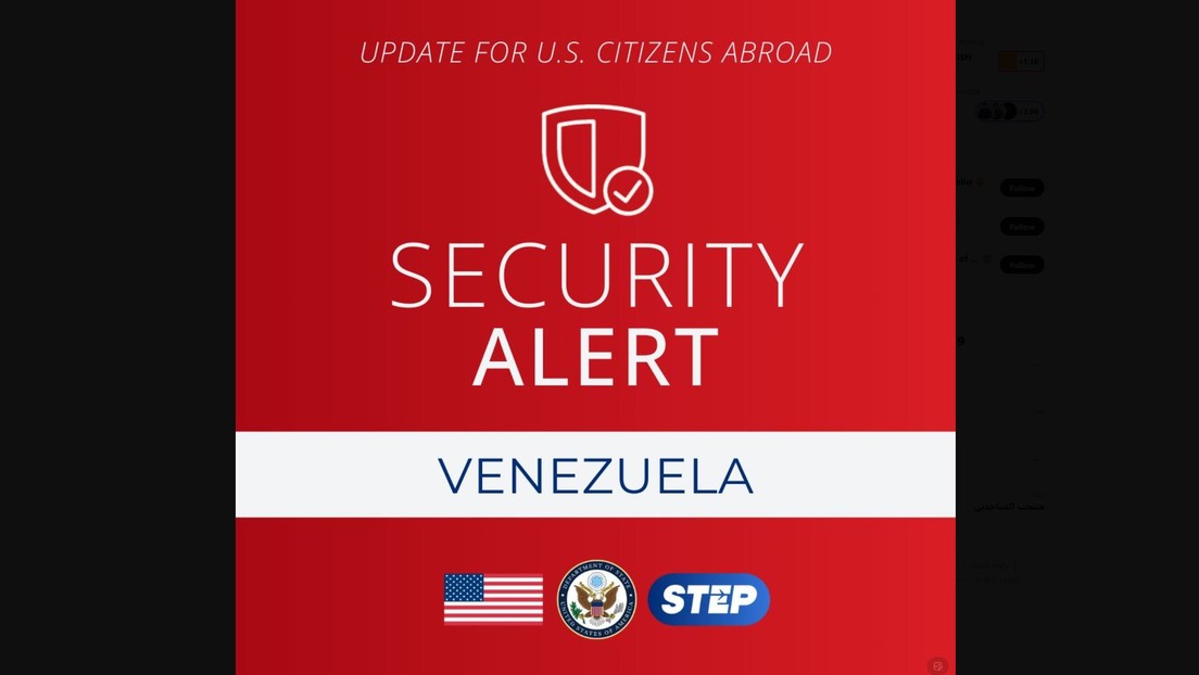 EEUU urge a connacionales a “abandonar inmediatamente” Venezuela