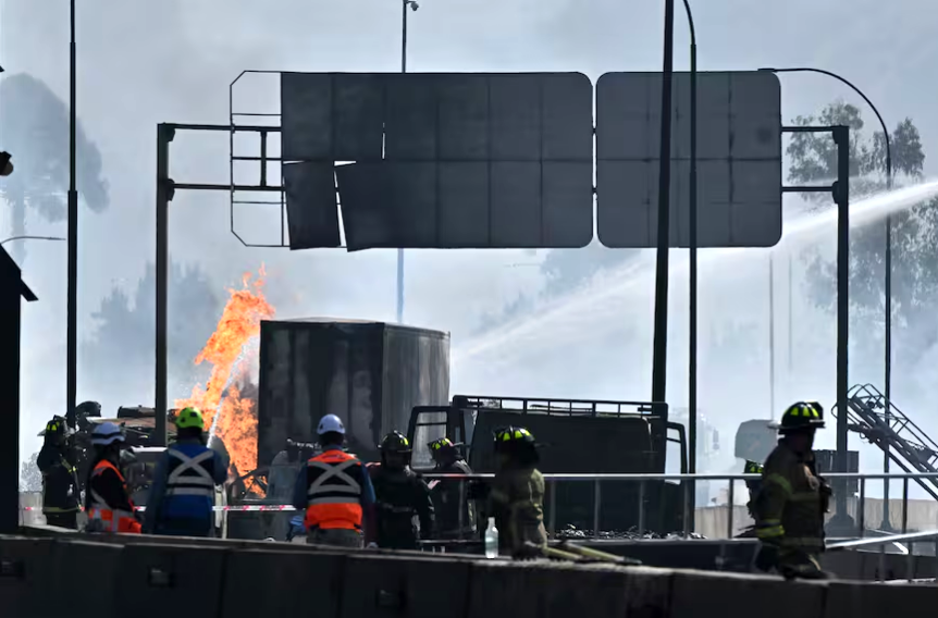 Explosión de un camión en Chile