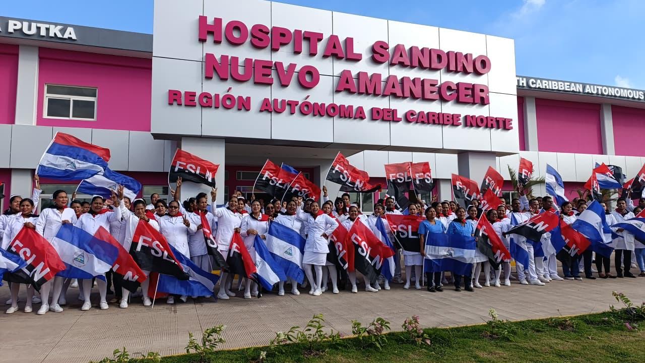 Copresidentes de Nicaragua conmemoran a Sandino entregando nuevo hospital en el Caribe