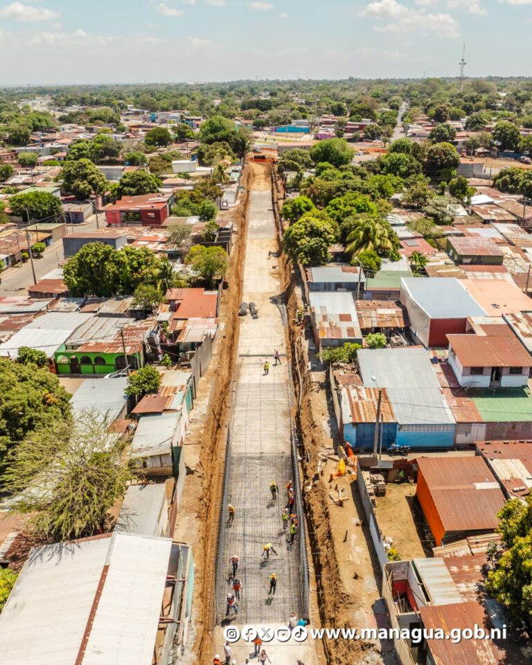 Alcaldía de Managua avanza en 10 frentes de trabajo simultáneos en los Tramos II y III Pista Héroes de la Insurrección