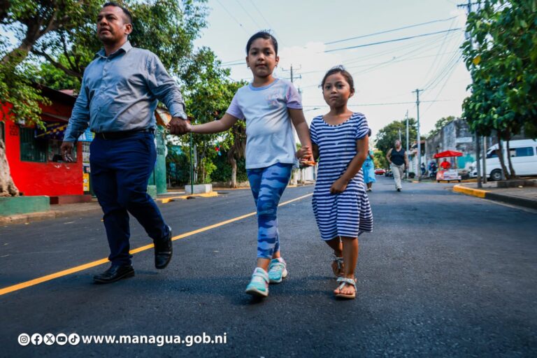 Alcaldía de Managua entrega nuevas calles recarpeteadas en el Barrio Cuba