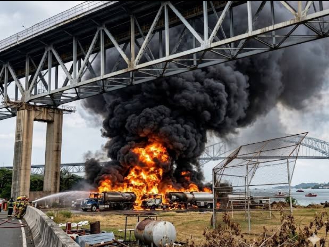 Panamá cierra Puente de las Américas por incendio de combustible que dejó un muerto