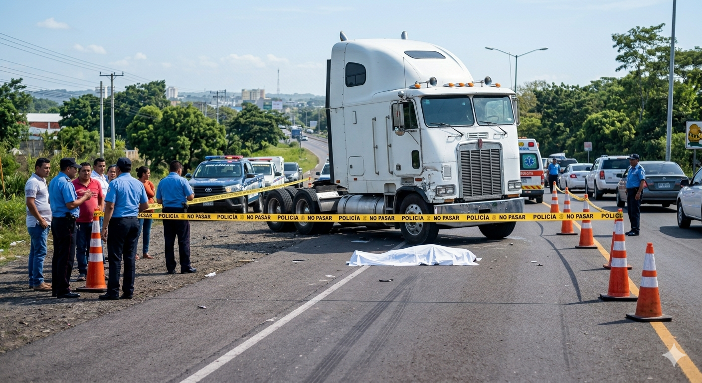 Peatón muere aplastado bajo las llantas de un furgón en la Carretera Sur