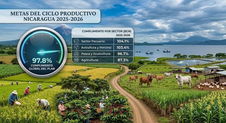 Producción nicaragüense vence retos climáticos y alcanza 97.8% de cumplimiento