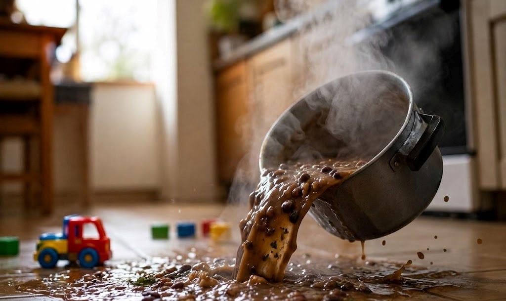 Con graves quemaduras resultaron dos menores tras caerle agua hirviendo