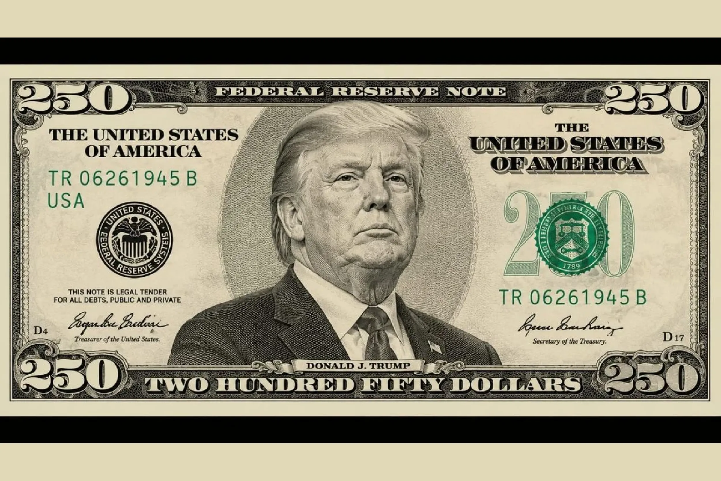 EEUU analiza emitir un billete de 250 dólares con el rostro de Trump