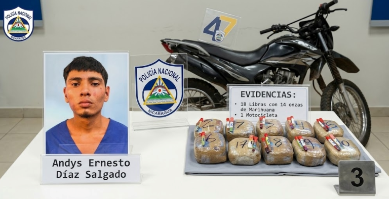 Capturan en Quilalí a joven con más de 18 libras de marihuana