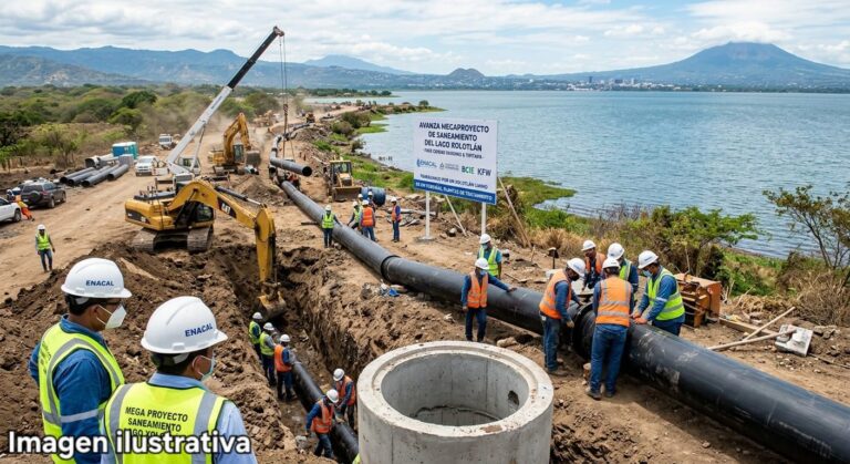 Avanza megaproyecto de saneamiento del Lago Xolotlán con obras clave en Ciudad Sandino y Tipitapa