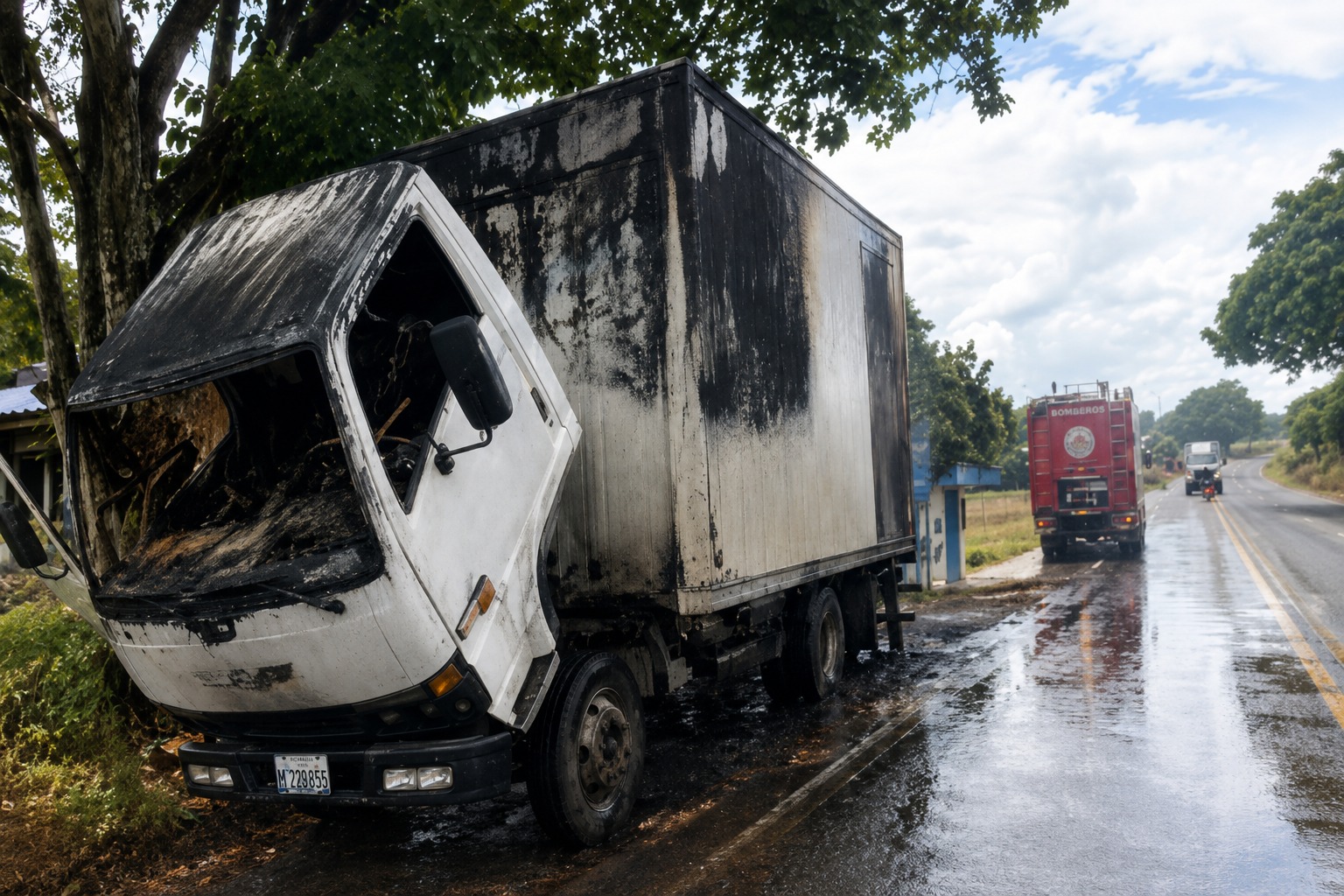 Camión repartidor se incendia en Tipitapa y deja pérdidas por más de C$ 250 mil