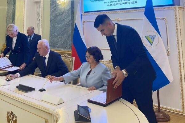 Rusia y Nicaragua firman acuerdo para la protección mutua de sus ciudadanos en el ámbito judicial