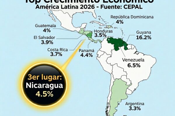 CEPAL: Nicaragua se posiciona como la tercera economía de mayor crecimiento en América Latina