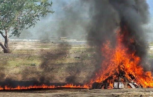 Incineran casi 700 kilos de cocaína ocupados en San Rafael del Sur