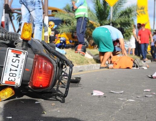 Mil 348 colisiones dejan a 41 personas lesionadas en la última semana en Nicaragua