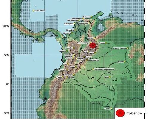 Fuerte sismo de magnitud 5,4 sacude a Colombia