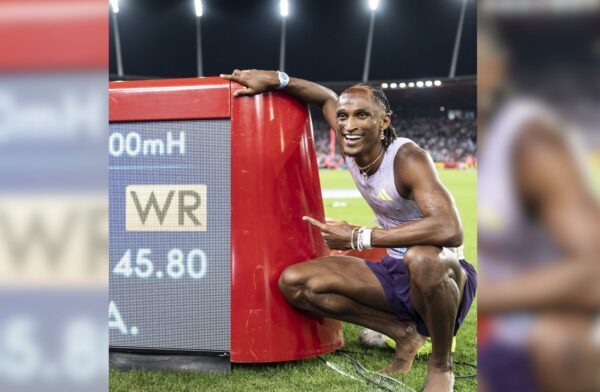 El brasileño Alison Dos Santos rompe récord mundial de 400 metros vallas masculino