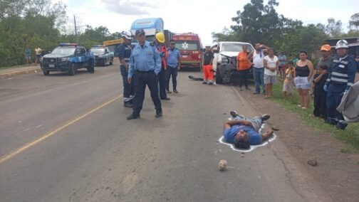 Fallece motociclista de 35 años al ser colisionado por camioneta en Tipitapa