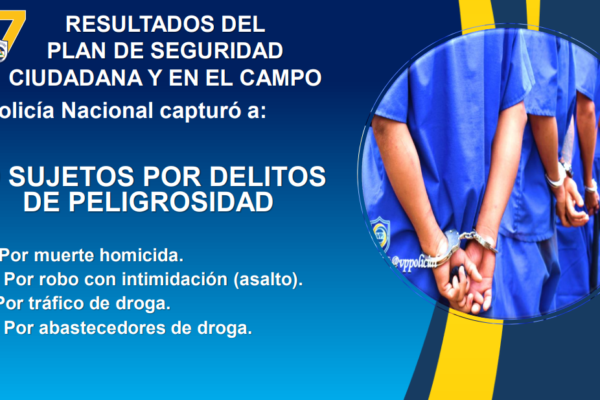 Captura a cuatro sujetos por muertes homicidas y detiene a otros 46 por delitos de peligrosidad